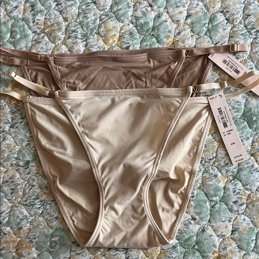 VS Love Cloud Adjustable Bikinis, Nude Shades, M (set of 2) Reg 16.95 EACH!